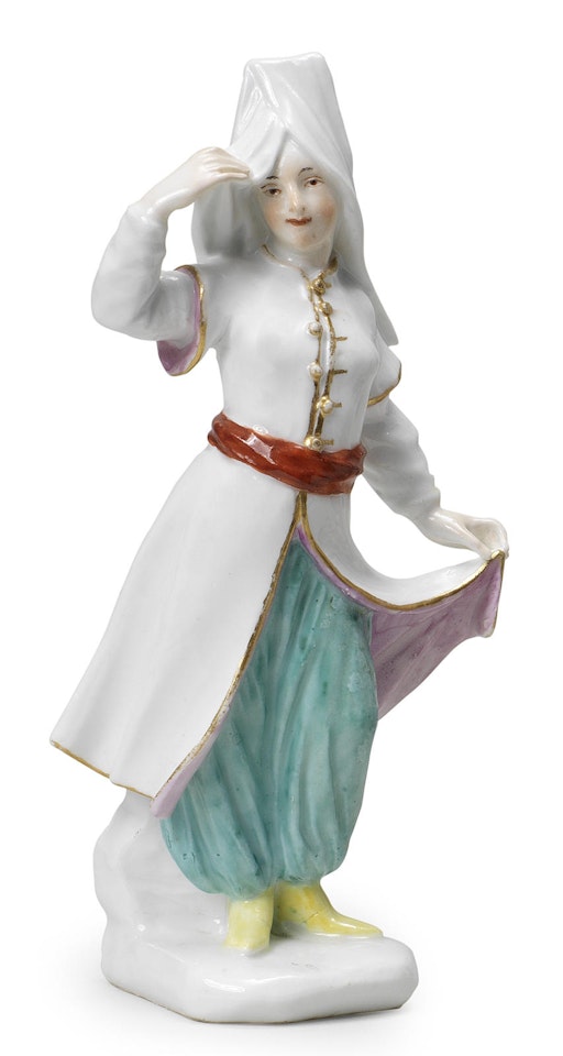 A Meissen figure of a Turkish woman by Anonymous