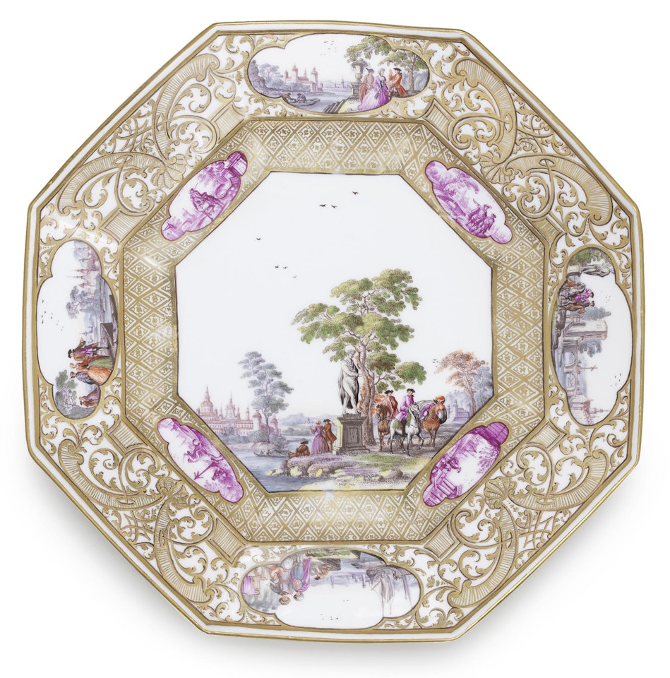 A Meissen octagonal plate from the "Christie-Miller service" by Anonymous