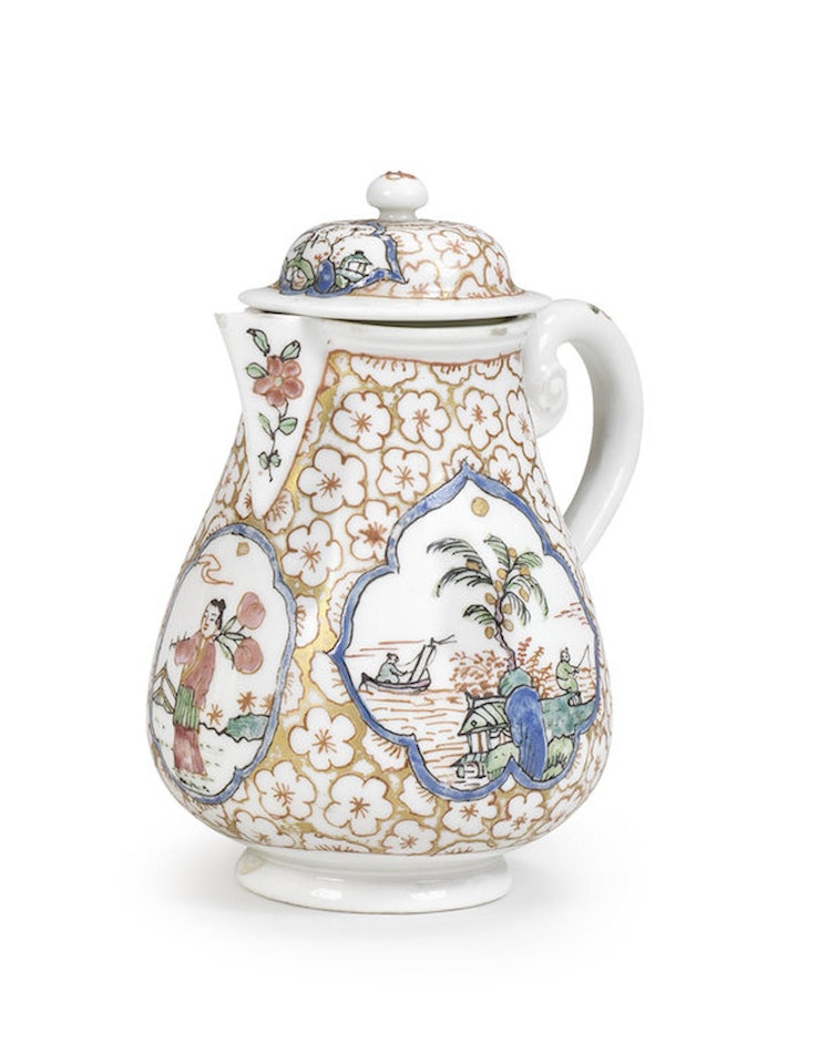 A Dutch-decorated Meissen milk jug and cover by Anonymous