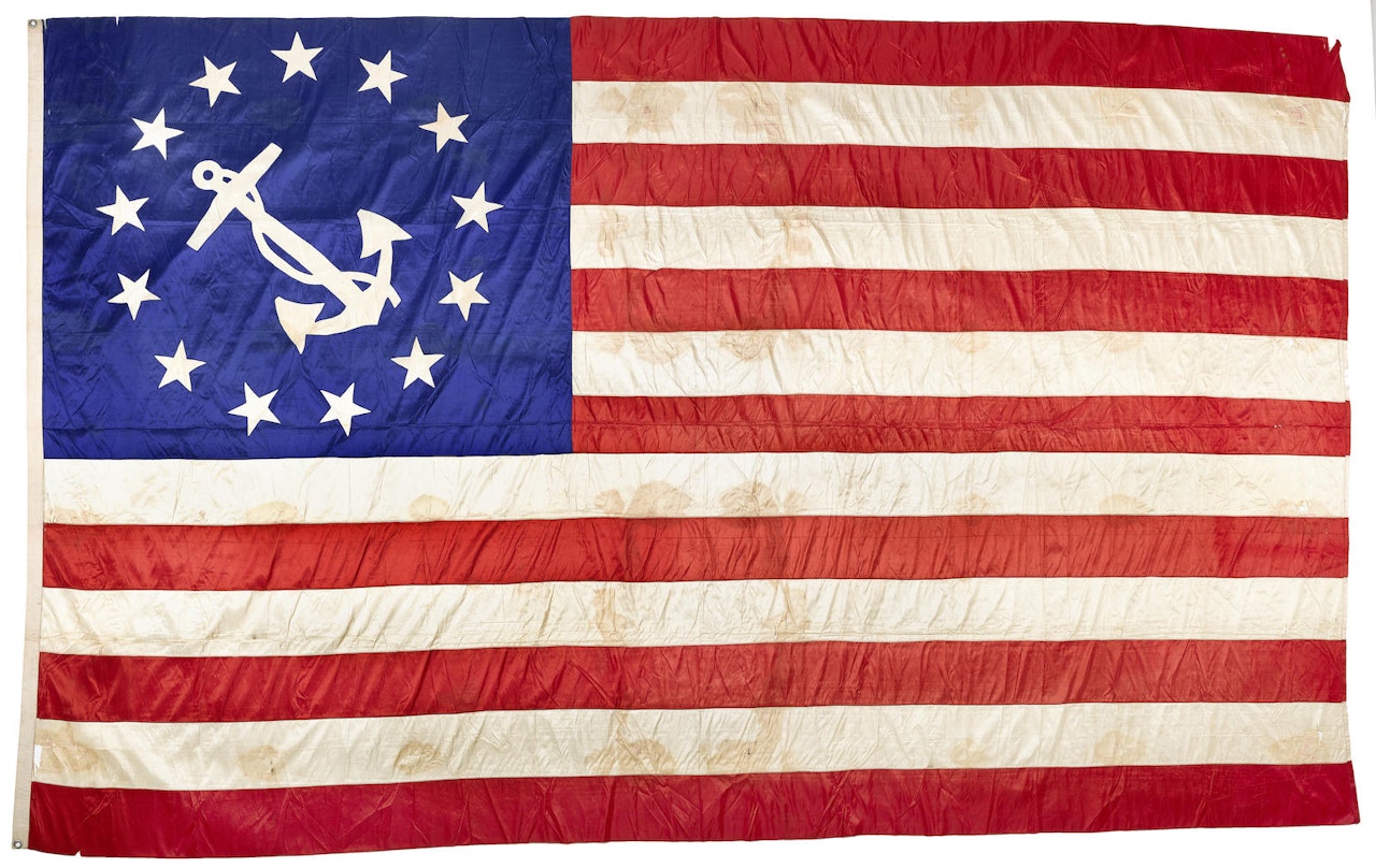 A group of flags from J.P. Morgan's steam yacht(s) Corsair by Anonymous