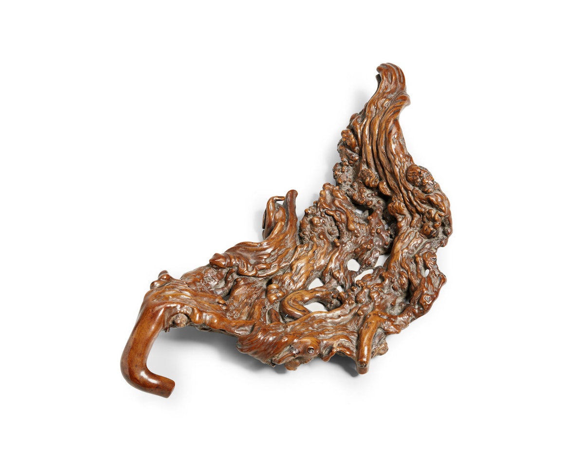 A BURLWOOD INCENSE TRAY  by Anonymous