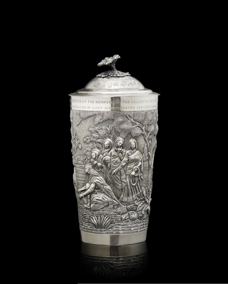 A SILVER LIDDED BEAKER by Anonymous