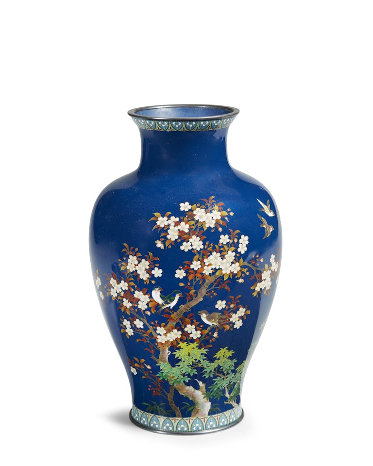 A cloisonné-enamel vase by Anonymous