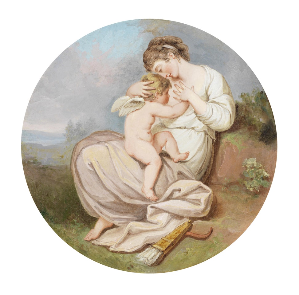Cupid disarmed by Euphrosine; Cupid binding Aglaia to a Laurel; The Birth of Shakespeare; and Hope Nursing Love  by English School