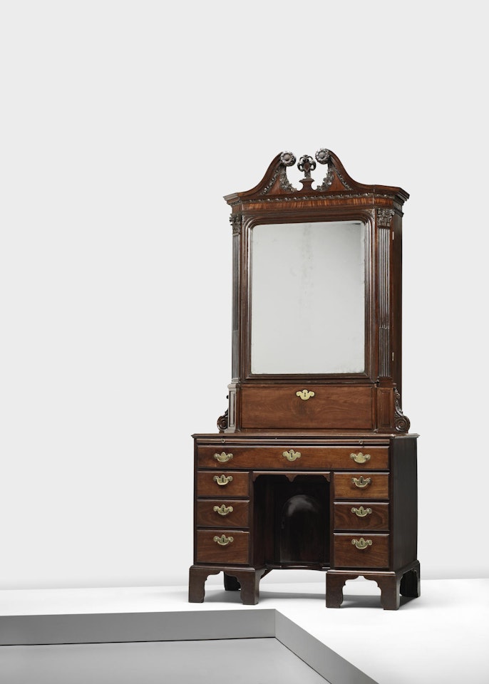 An Irish George II mahogany secretaire cabinet by Anonymous