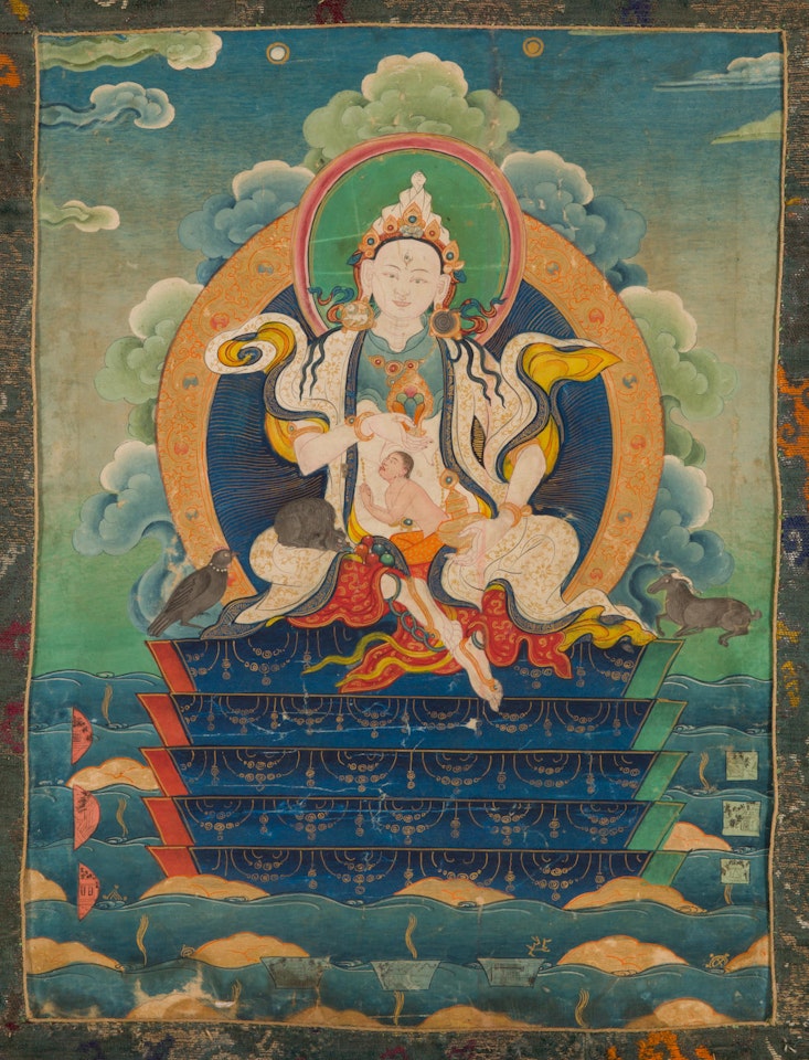 A rare thangka of Lakshmi by Anonymous