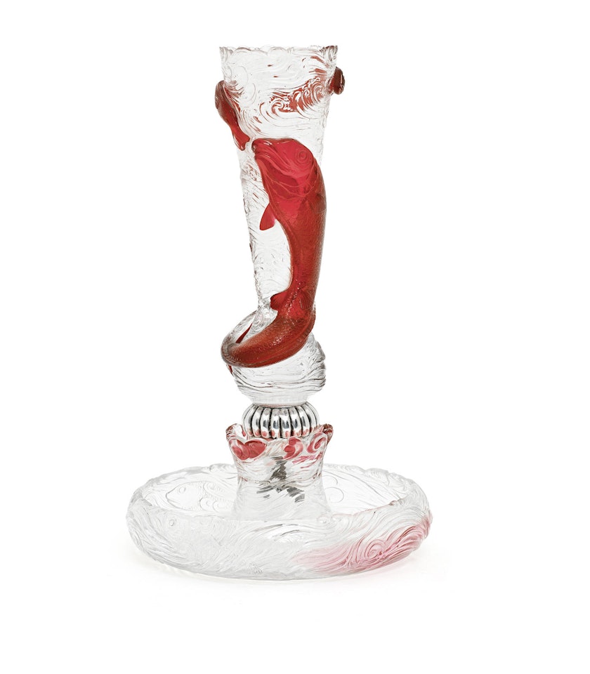 A Thomas Webb and Sons rock crystal glass and 'curio cameo' epergne perhaps by William Fritsche by Anonymous