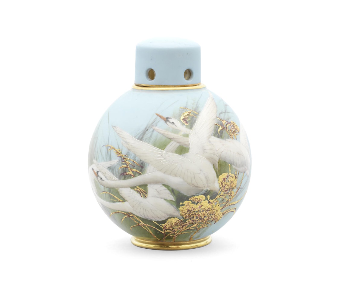 A Royal Worcester vase and cover by Charley Baldwyn by Anonymous