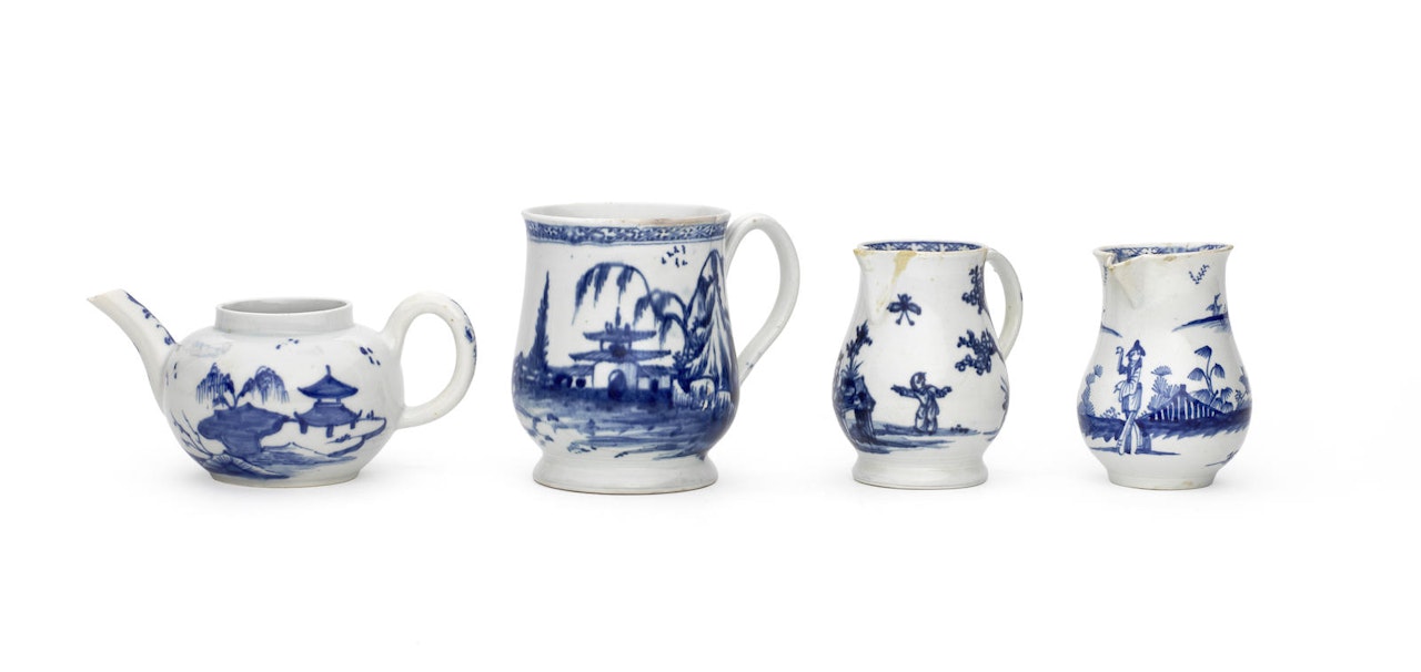 Five pieces of Vauxhall porcelain by Anonymous
