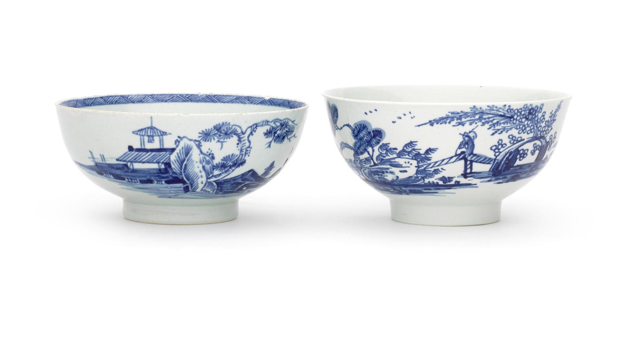 Four Vauxhall bowls by Anonymous