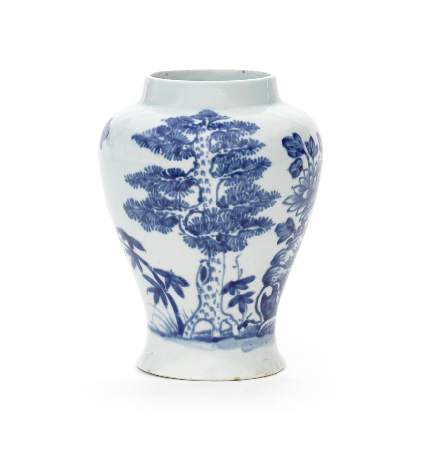 A Vauxhall blue and white vase by Anonymous