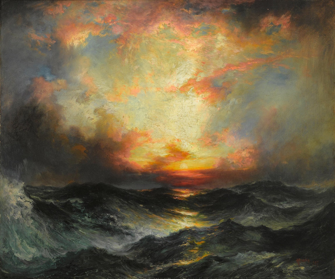 Sunset at Sea  by Thomas Moran