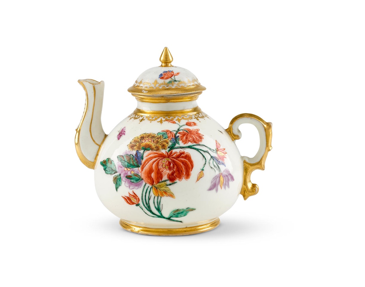 A very rare Capodimonte teapot and cover by Anonymous