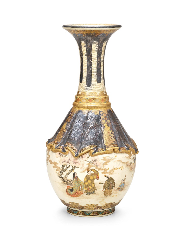 A large Satsuma vase by Kinkozan Workshop by Anonymous