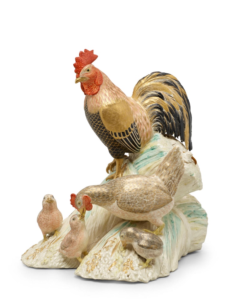 An earthenware model of fowl by Anonymous