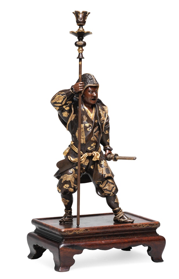 A gilt-bronze figure of a Samurai By Miyao Eisuke of Yokohama by Anonymous