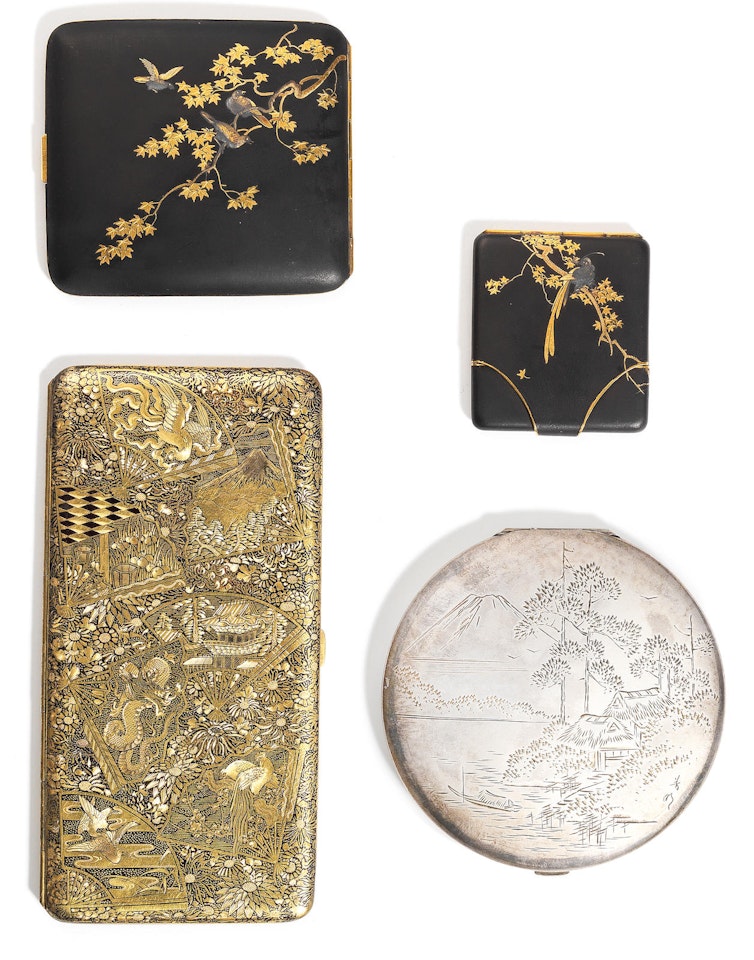 A miscellaneous group of four etched and engraved metal cases by Anonymous