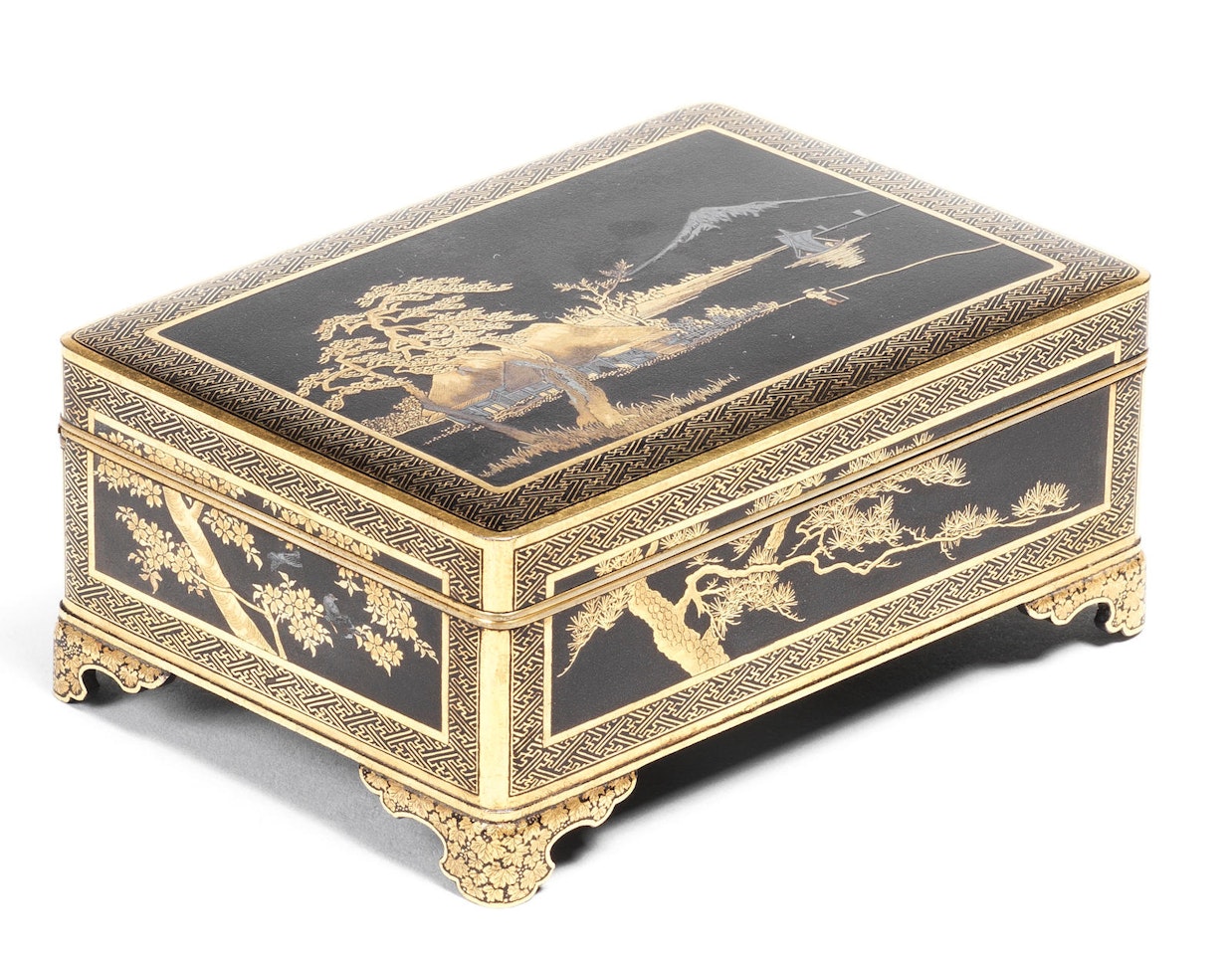 An inlaid-iron rectangular box and cover By the Komai Company of Kyoto by Anonymous