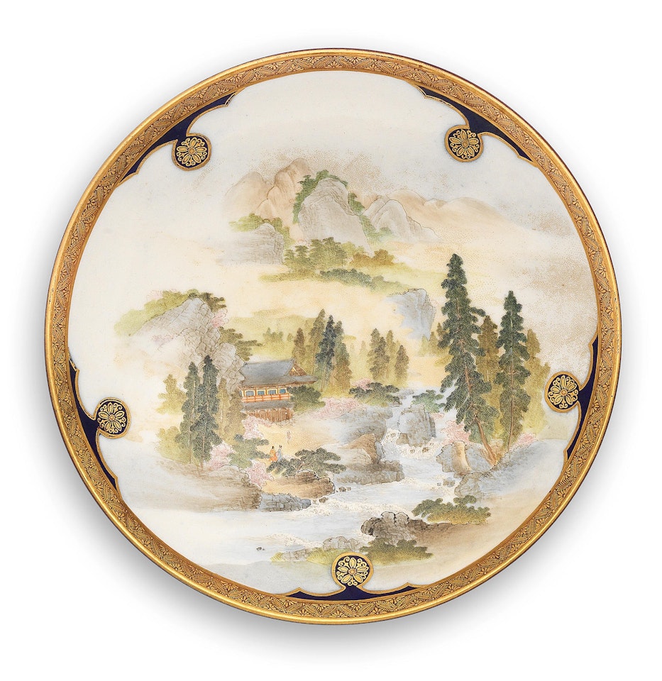 A satsuma plate  by Anonymous