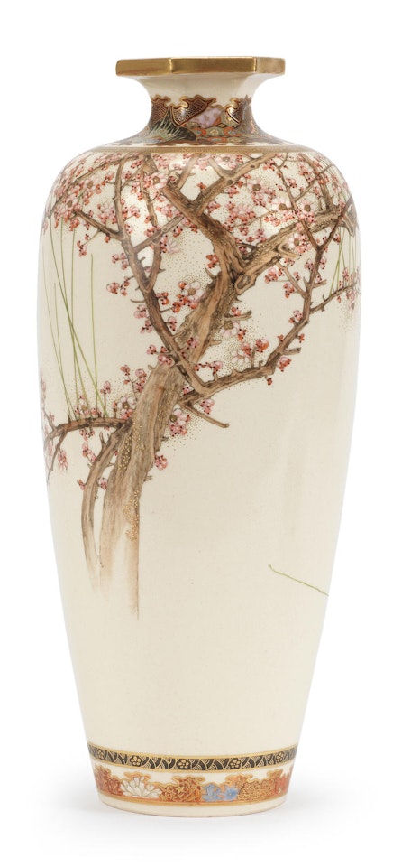 A Satsuma ovoid vase By Okamoto Ryozan by Anonymous
