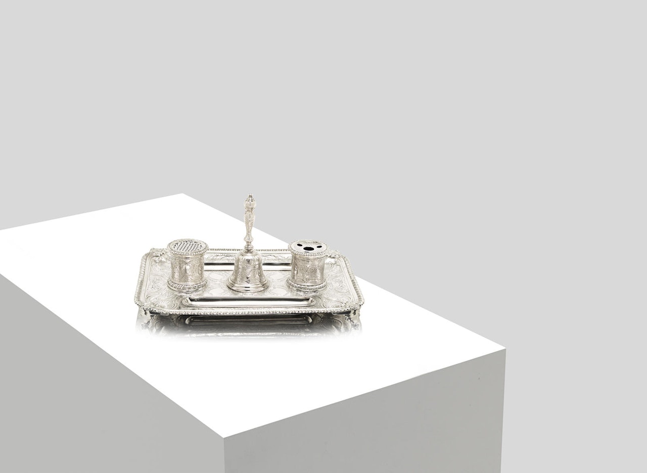 A George II silver inkstand by Thomas Gilpin by Anonymous