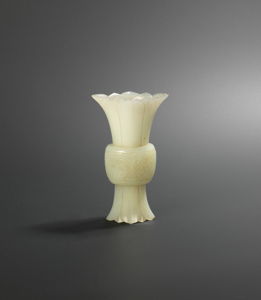 A white jade archaistic vase, gu by Anonymous