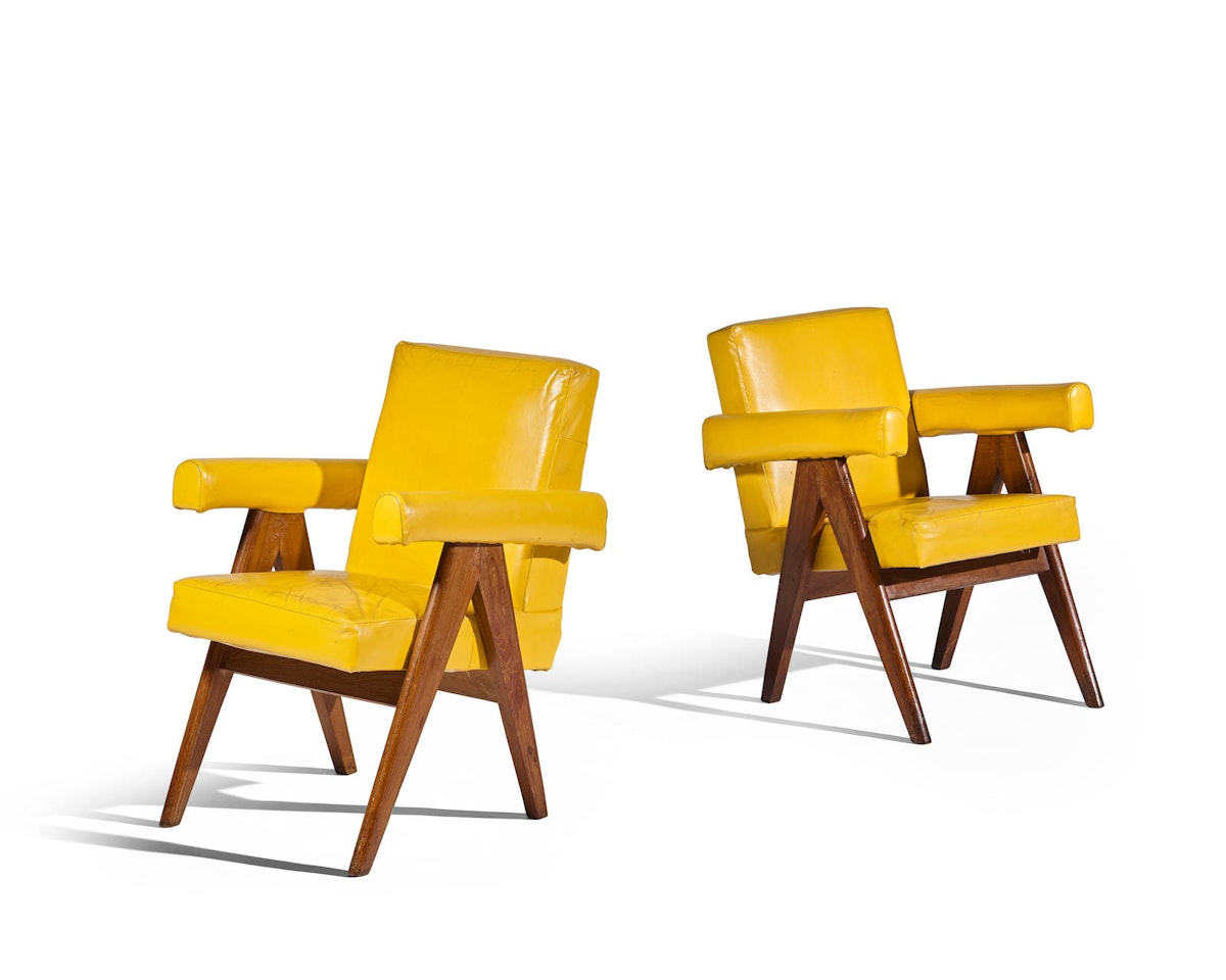 Pair of Committee Armchairs by Pierre Jeanneret