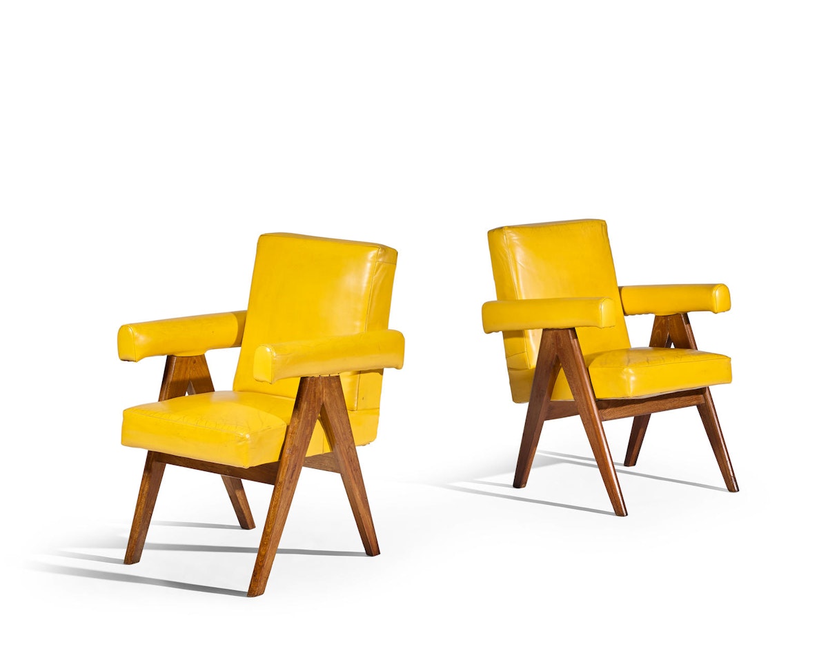 Pair of Committee Armchairs by Pierre Jeanneret