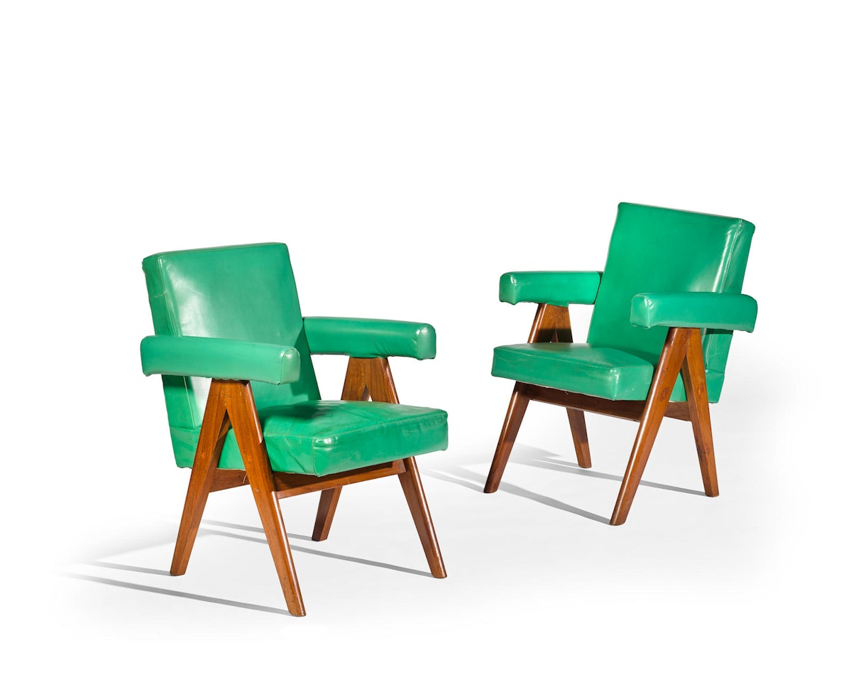 Pair of Committee Armchairs by Pierre Jeanneret