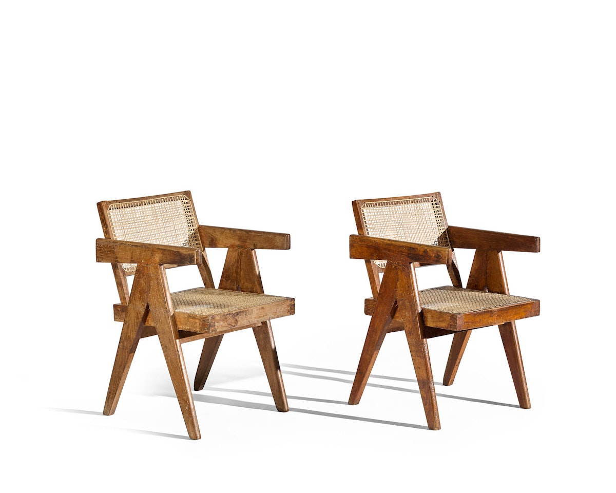 Pair of Office Armchairs by Pierre Jeanneret