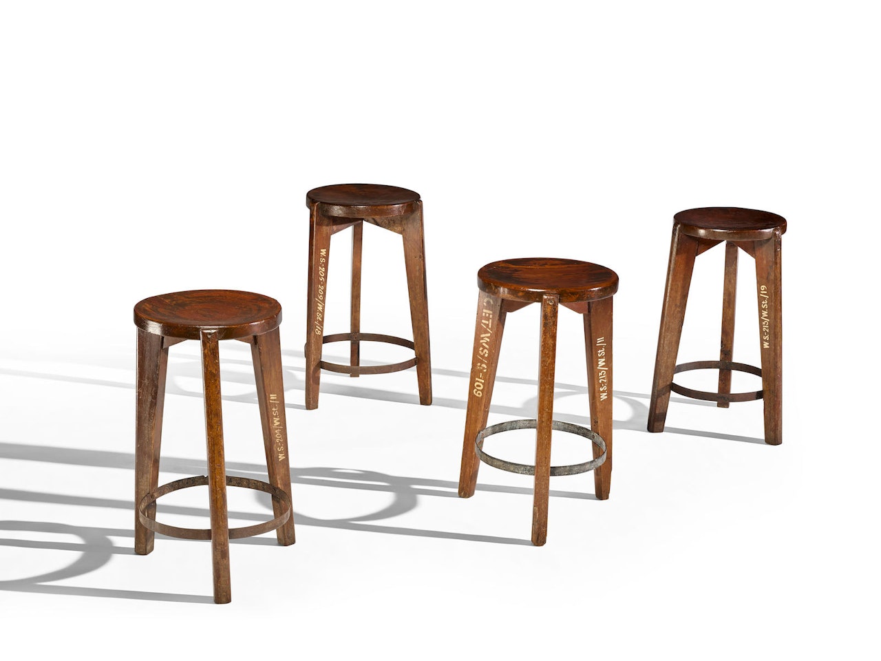 Set of Four Stools by Pierre Jeanneret