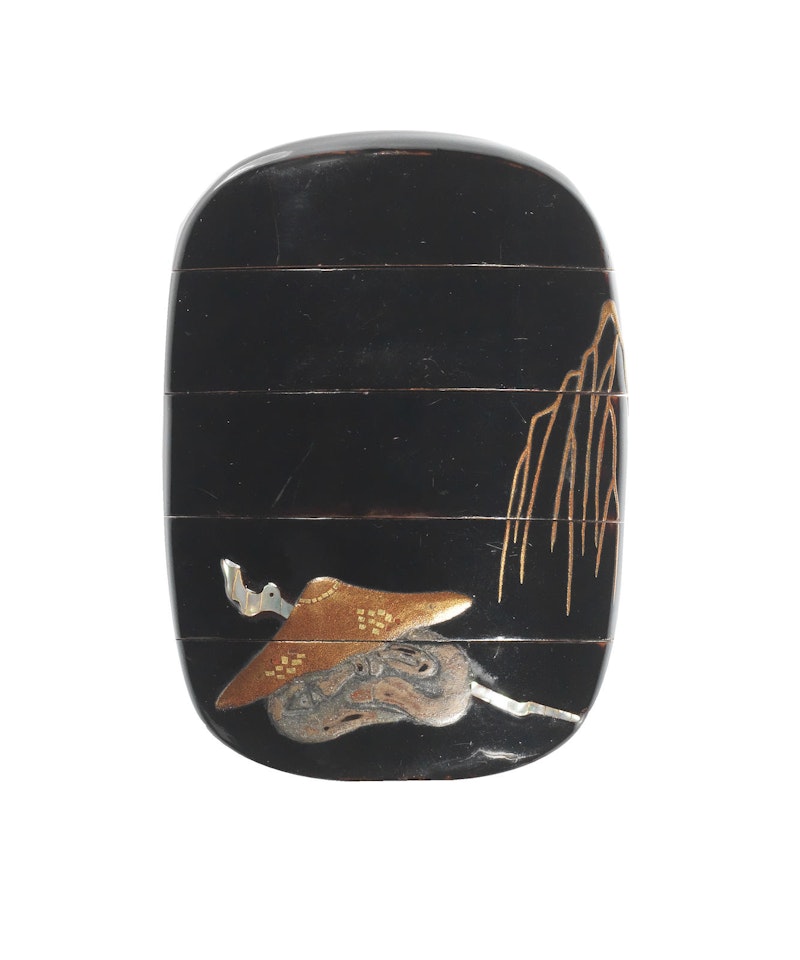 A black-lacquer four-case inro, By Tsuchida Soetsu, (1660-1745) by Anonymous