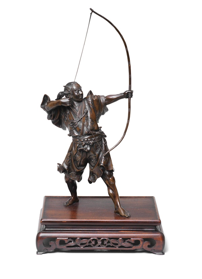 A bronze figure of an archer by Anonymous