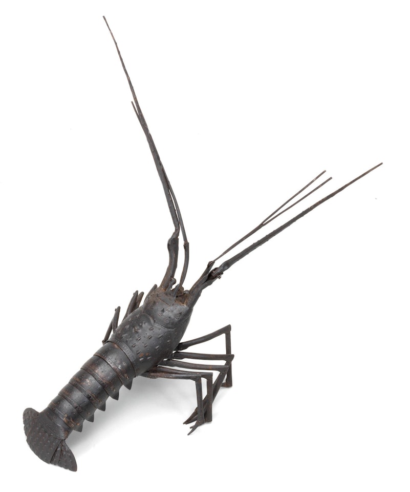 An articulated iron model of a spiny lobster, By the Myochin workshop by Anonymous