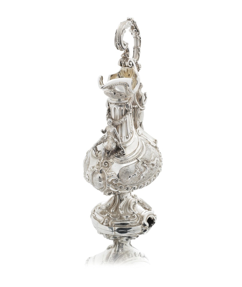 An impressive Victorian cast silver 'Diana' ewer by Samuel Cayne & Dudley Carter by Anonymous