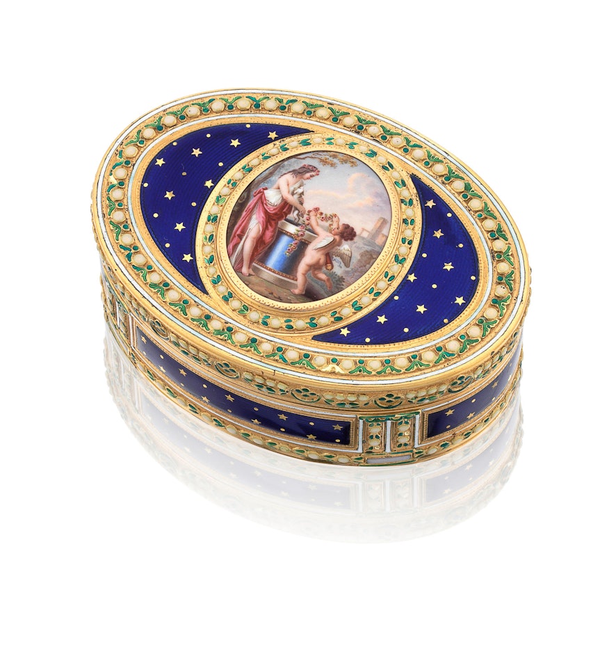 A Louis XVI gold and enamelled snuff box by Anonymous