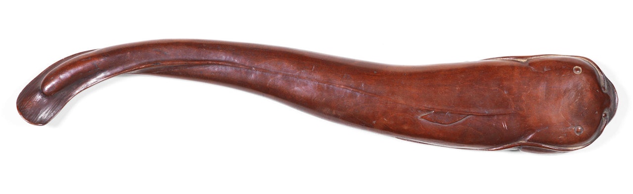 A lacquered-wood kazarimono of a large namazu (earthquake fish) by Anonymous
