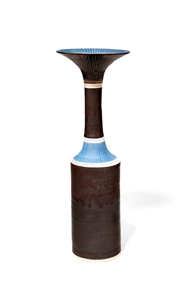 Bottle with Cylindrical Body and Flaring Lip by Lucie Rie