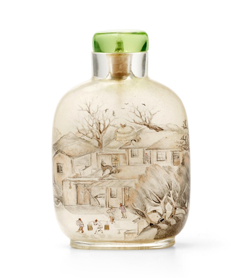AN INSIDE-PAINTED GLASS SNUFF BOTTLE by Anonymous