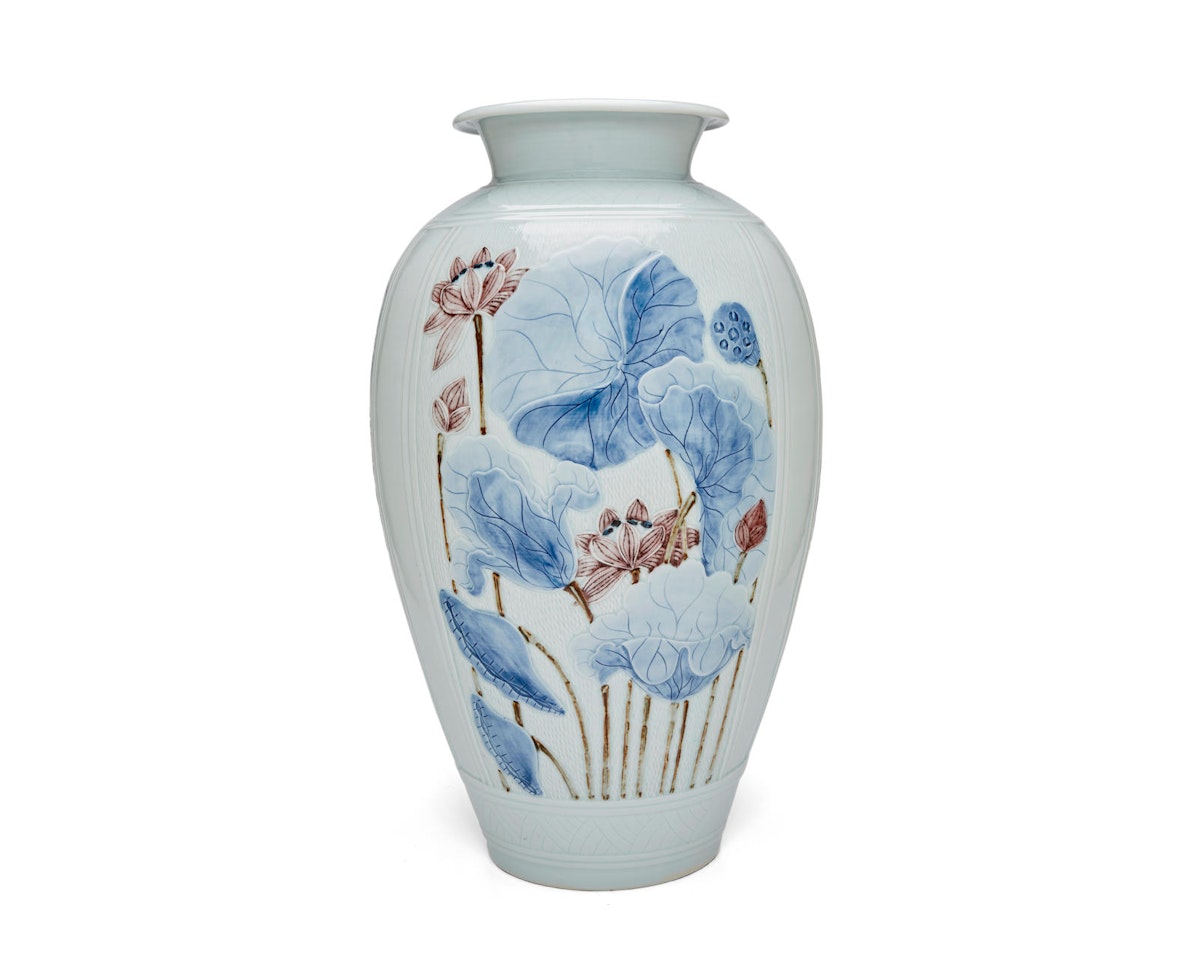 A large studio porcelain vase by Anonymous