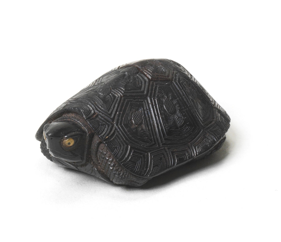 An ebony netsuke of a tortoise by Anonymous