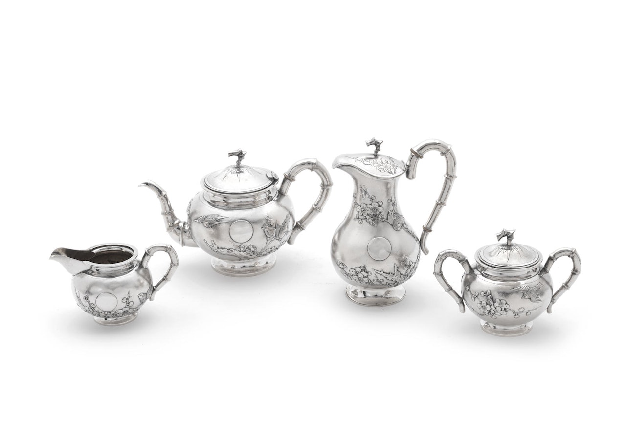 An Export silver tea set  by Anonymous