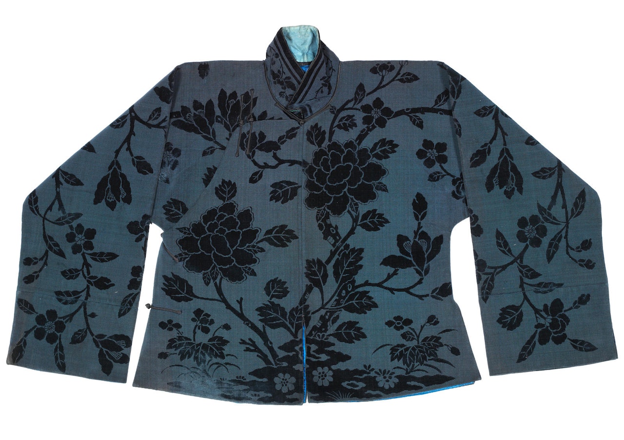 Two woman's cut velvet jackets by Anonymous