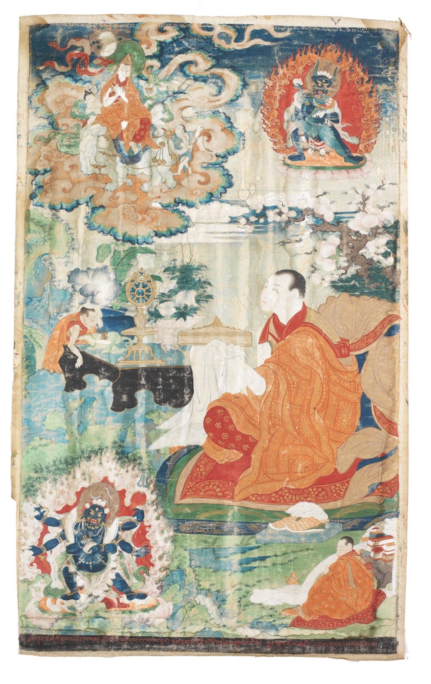 A thangka of Kedrub Geleg Pal Zangpo by Anonymous