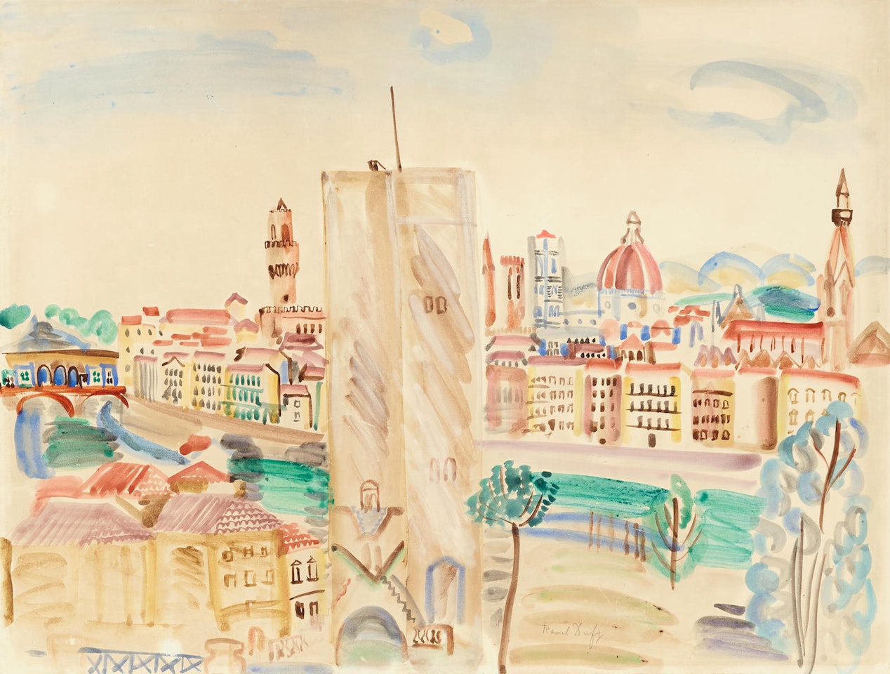 Vue panoramique de Florence by Raoul Dufy