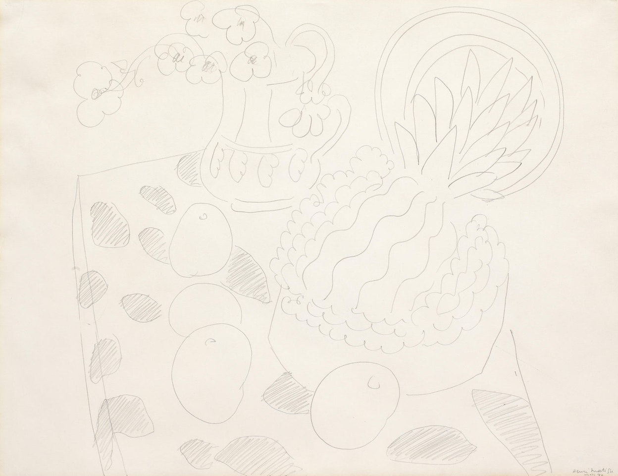 Nature morte aux ananas et anemones by Henri Matisse