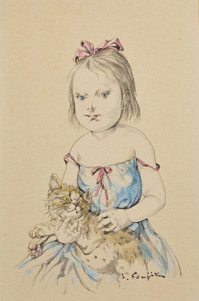 Petite fille au chat by Leonard Tsuguharu Foujita