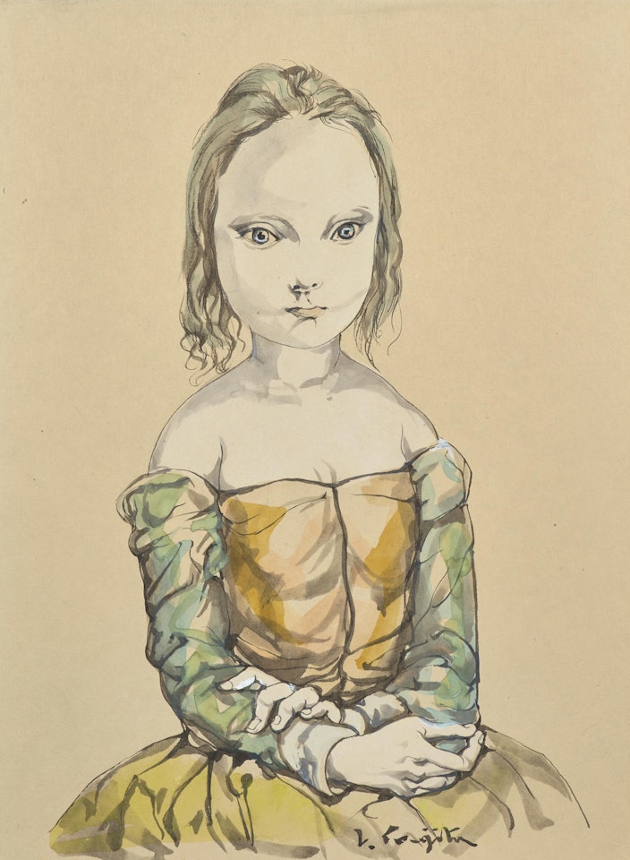 Jeune fille assise by Leonard Tsuguharu Foujita