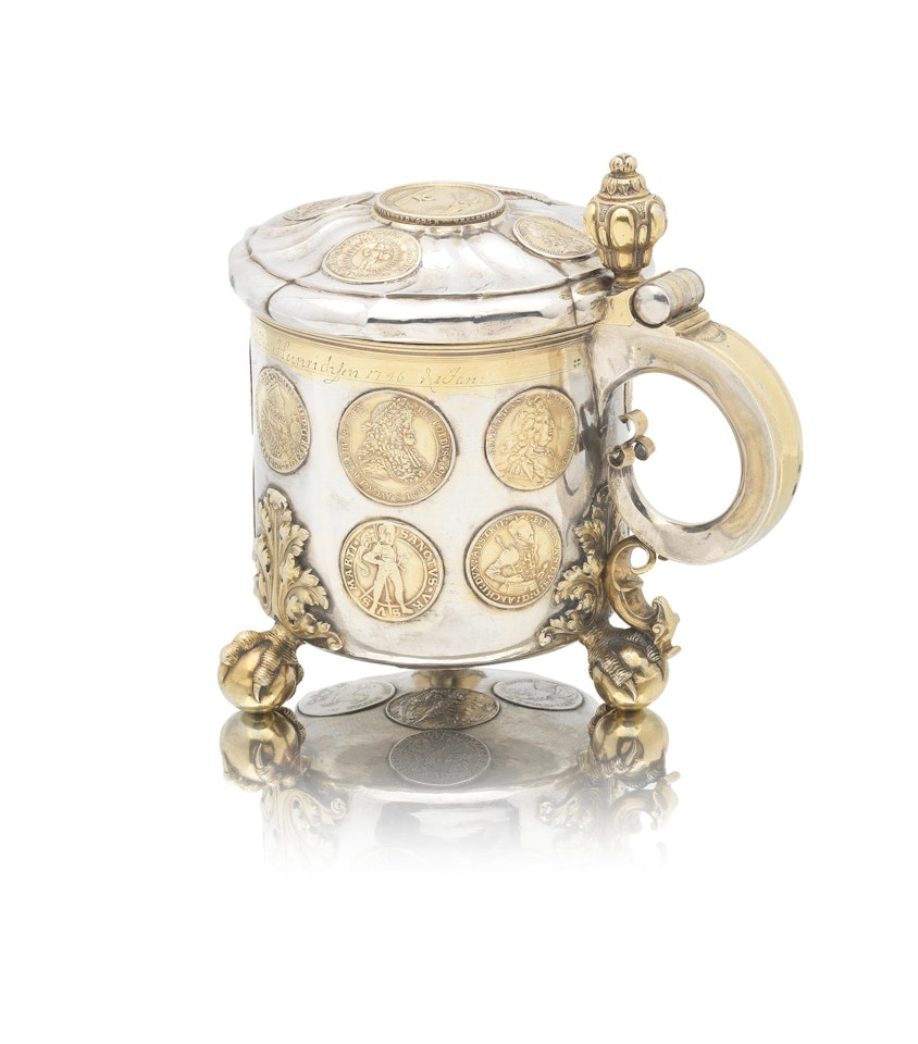 An 18th century Estonian parcel-gilt silver tankard by Anonymous
