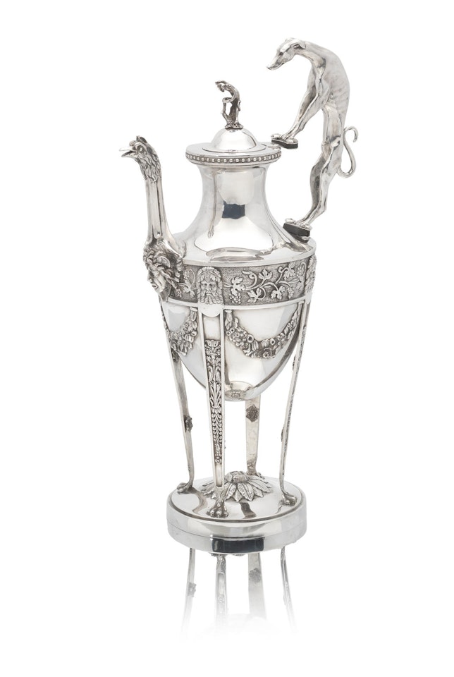 A large Italian silver coffee pot by Anonymous